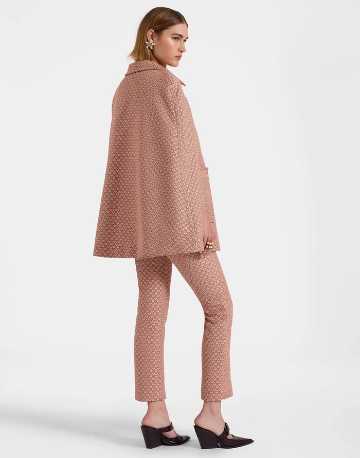 La Doublej Milano Mini Cape Tulip Pale Pink In Jacquard Women Party Dressing