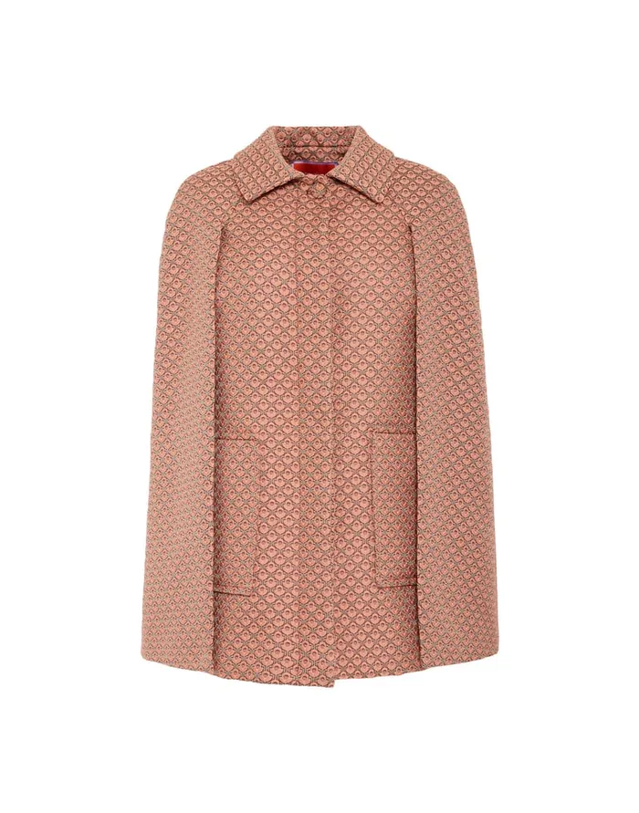 La Doublej Milano Mini Cape Tulip Pale Pink In Jacquard Women Party Dressing