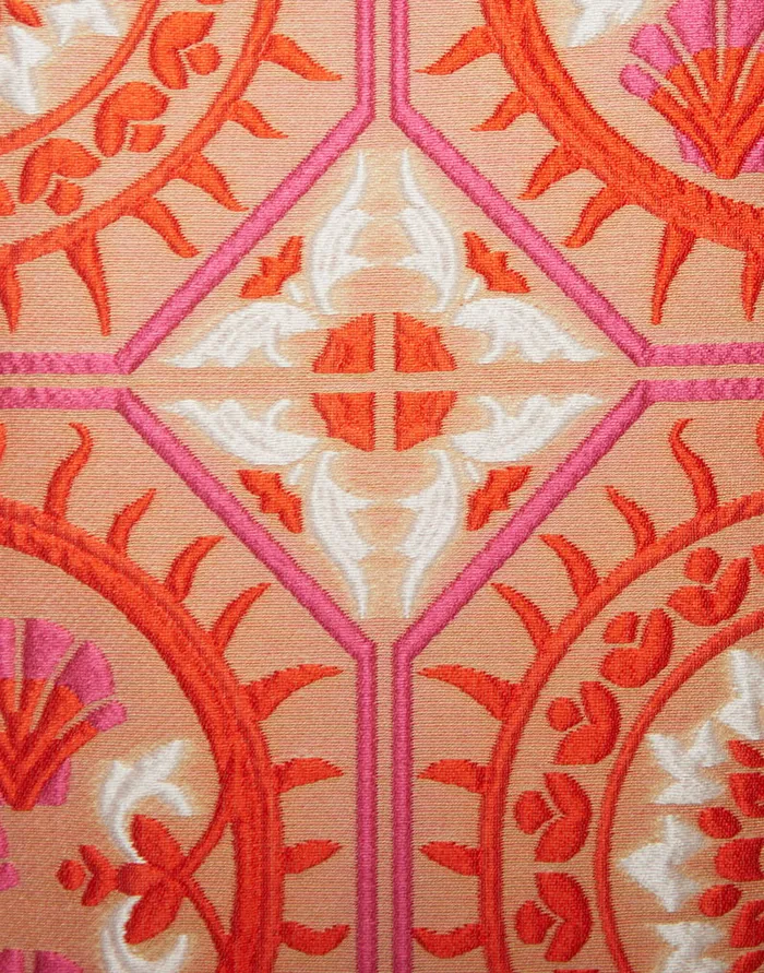 La Doublej Mini Swing Dress Sun Orange In Jacquard Women Party Dressing