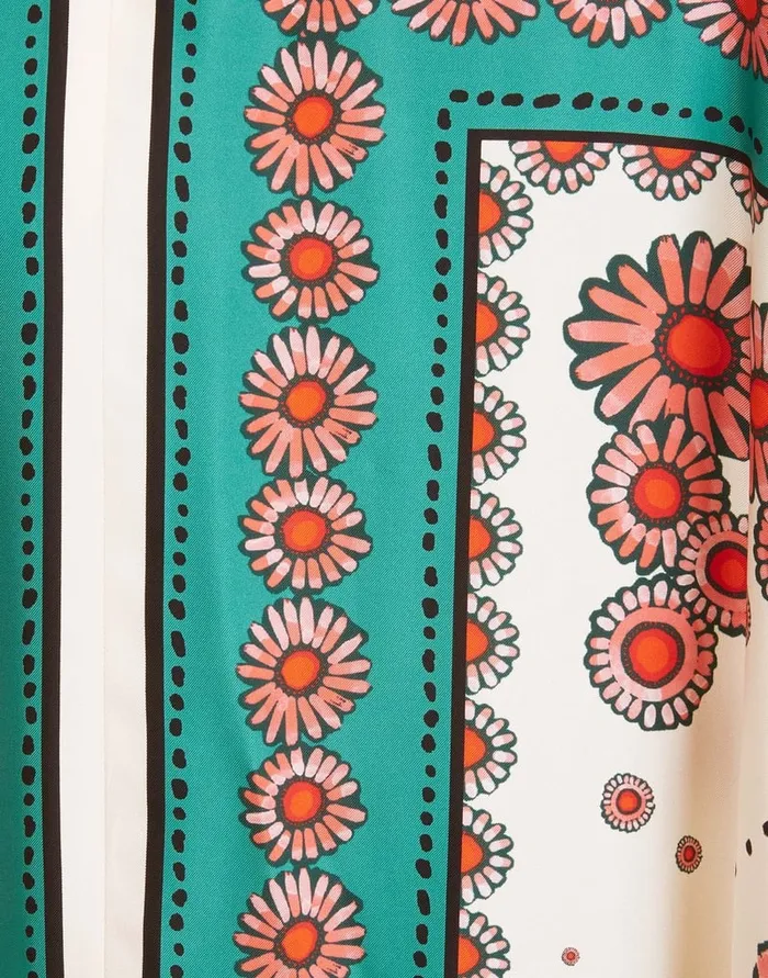 La Doublej Muumuu Dress Daisy Place Turquoise In Twill Silk Women Dresses