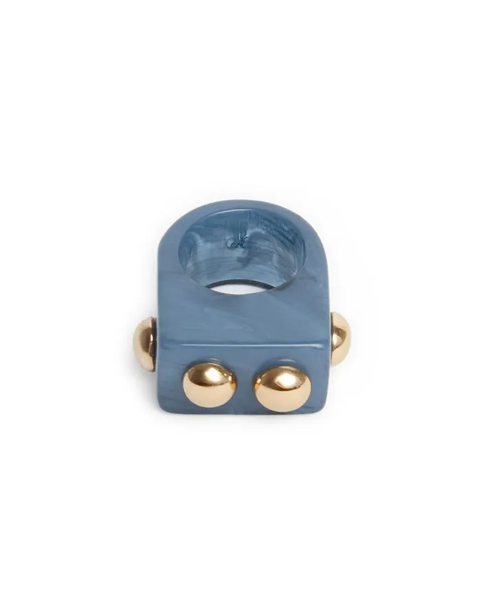 La Doublej Nefertiti Ring Solid Teal In Acrylic Resin Women Jewelry