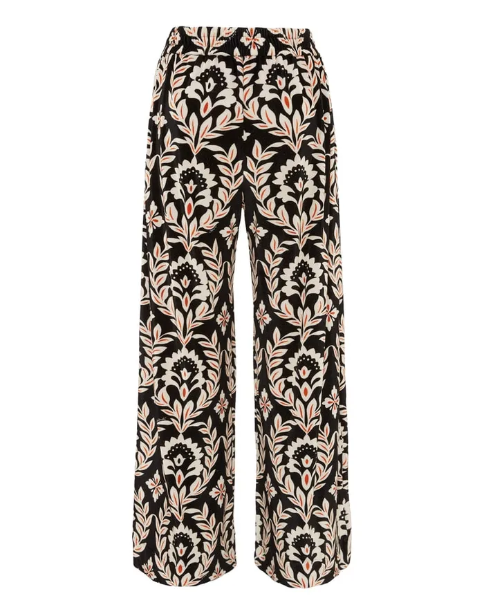 La Doublej Palazzo Pants Ghirlanda Black In Velvet Stretch Women Shorts and Pants