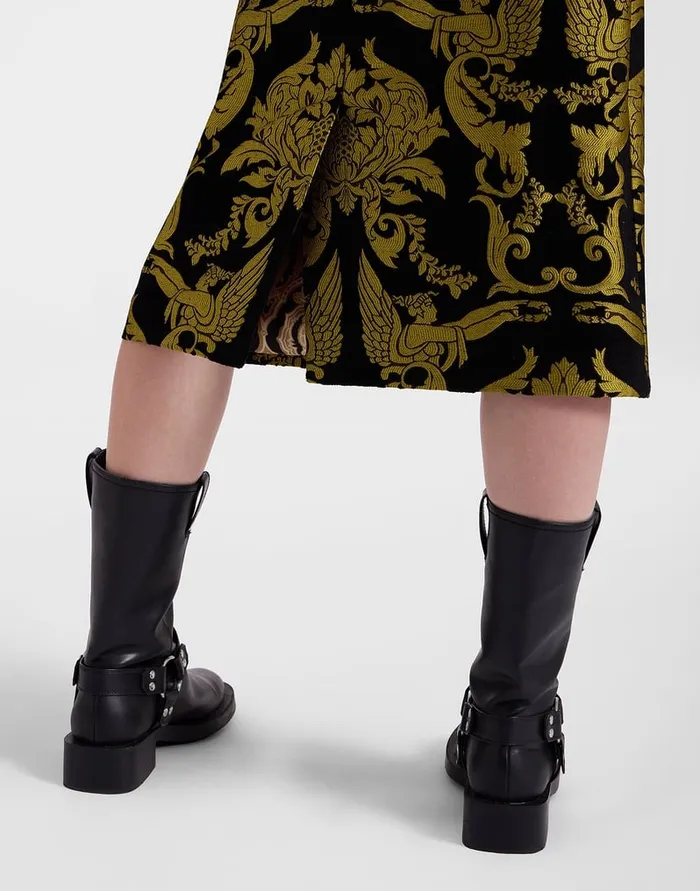 La Doublej Pencil Skirt Cherubs Black In Jacquard Women Party Dressing