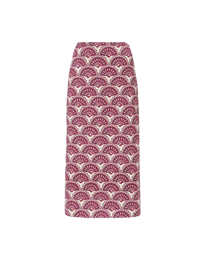 La Doublej Pencil Skirt Fans Purple In Shot Cotton Women Skirts