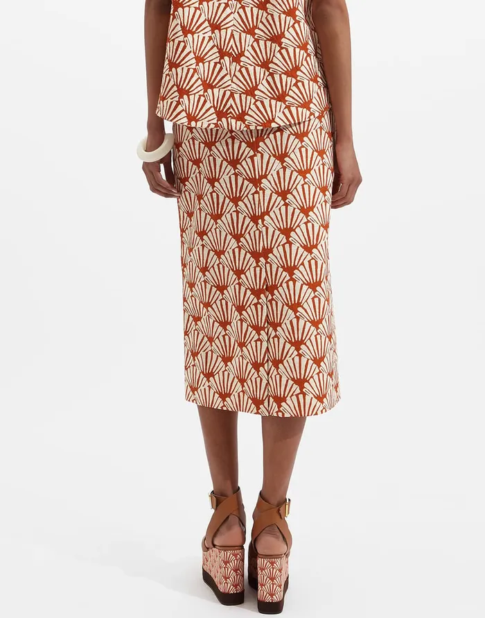 La Doublej Pencil Skirt Ventaglio In Shot Cotton Women Skirts