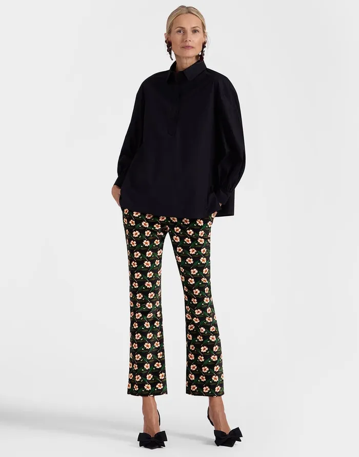 La Doublej Poet Shirt Solid Black In Cotton Poplin Women Shirts and Tops