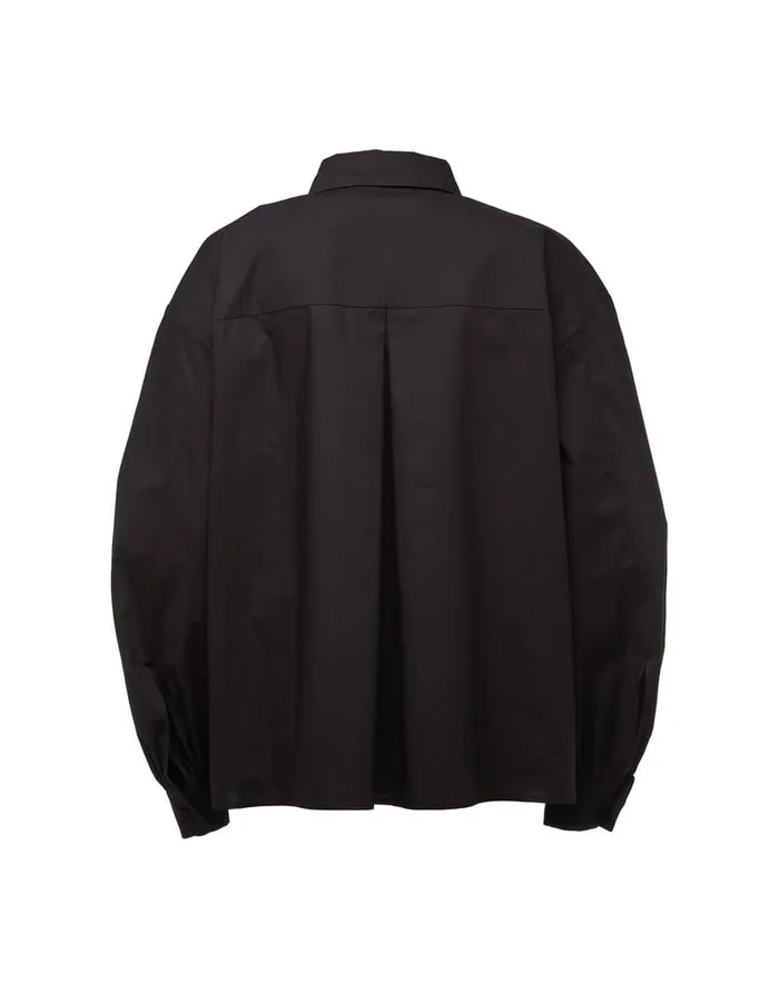 La Doublej Poet Shirt Solid Black In Cotton Poplin Women Shirts and Tops