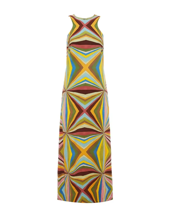La Doublej Racer Dress Rainbow Place In Envers Satin Women Dresses