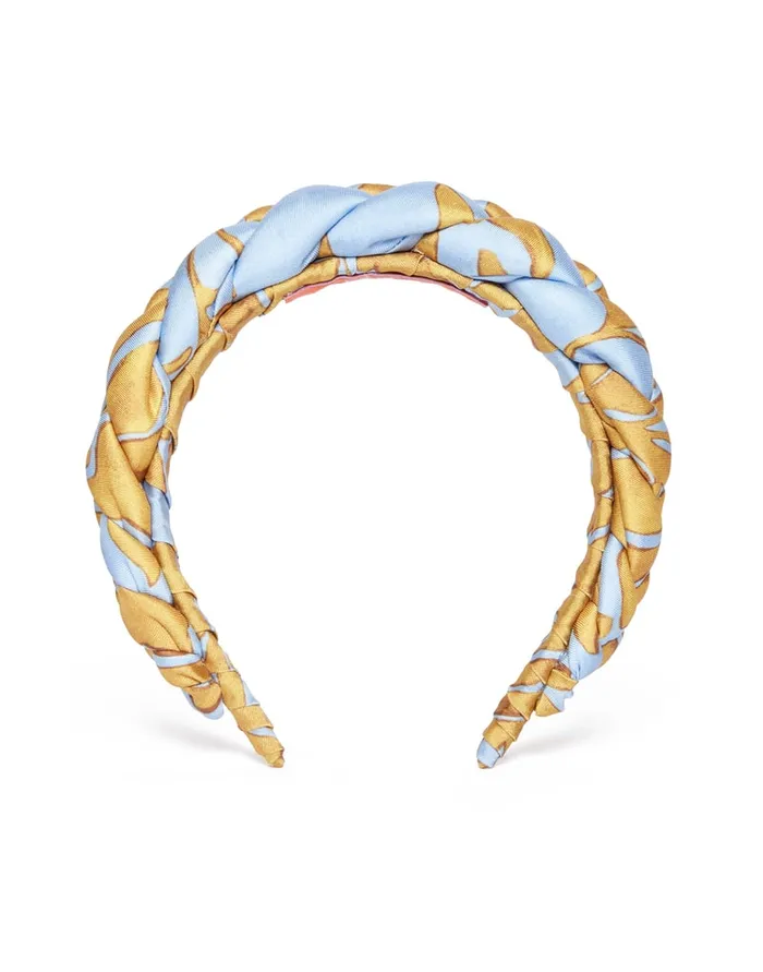La Doublej Rapunzel Headband Tangle Light Blue In Twill Women Hair Accessories