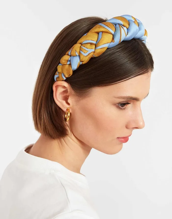 La Doublej Rapunzel Headband Tangle Light Blue In Twill Women Hair Accessories