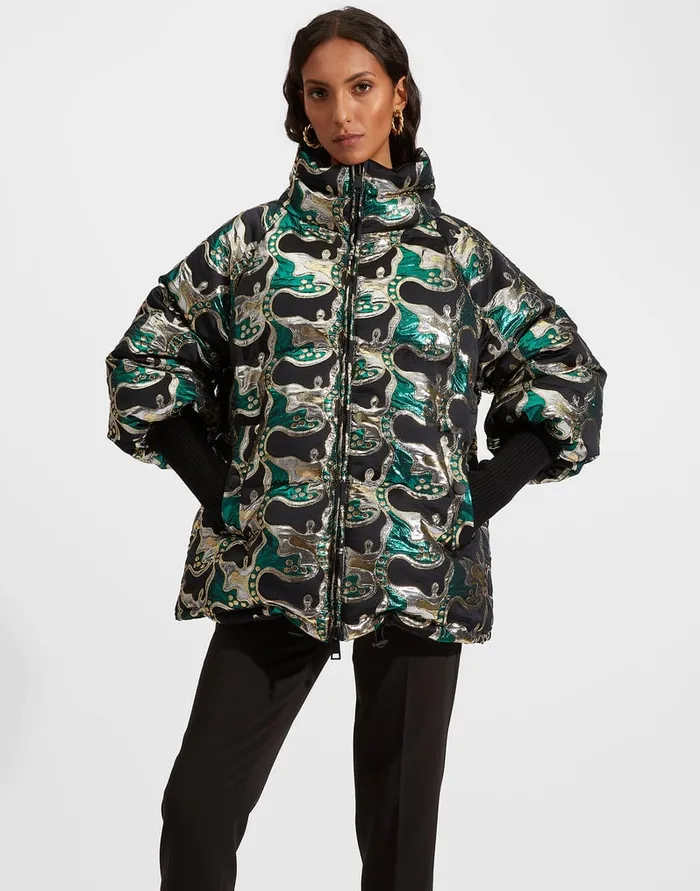 La Doublej Reversible St Moritz Jacket Spritz Verde In Jacquard Women Outerwear