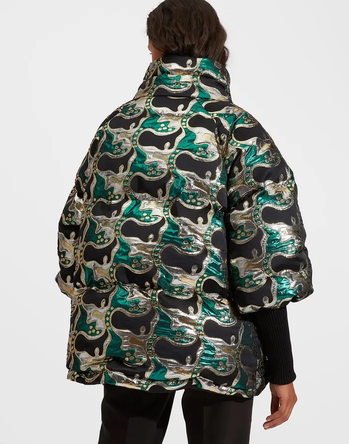 La Doublej Reversible St Moritz Jacket Spritz Verde In Jacquard Women Outerwear