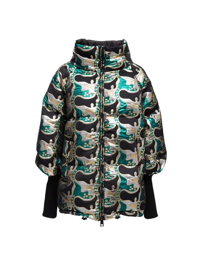 La Doublej Reversible St Moritz Jacket Spritz Verde In Jacquard Women Outerwear