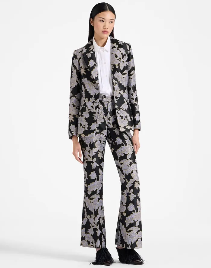 La Doublej Saturday Night Pants Lark Black In Jacquard Women Shorts and Pants