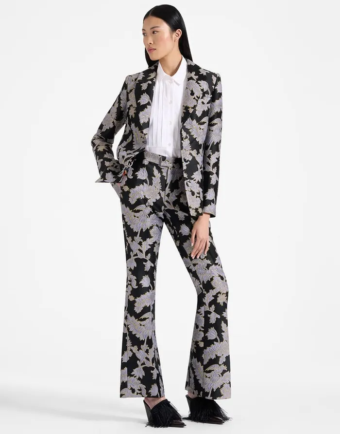 La Doublej Saturday Night Pants Lark Black In Jacquard Women Shorts and Pants