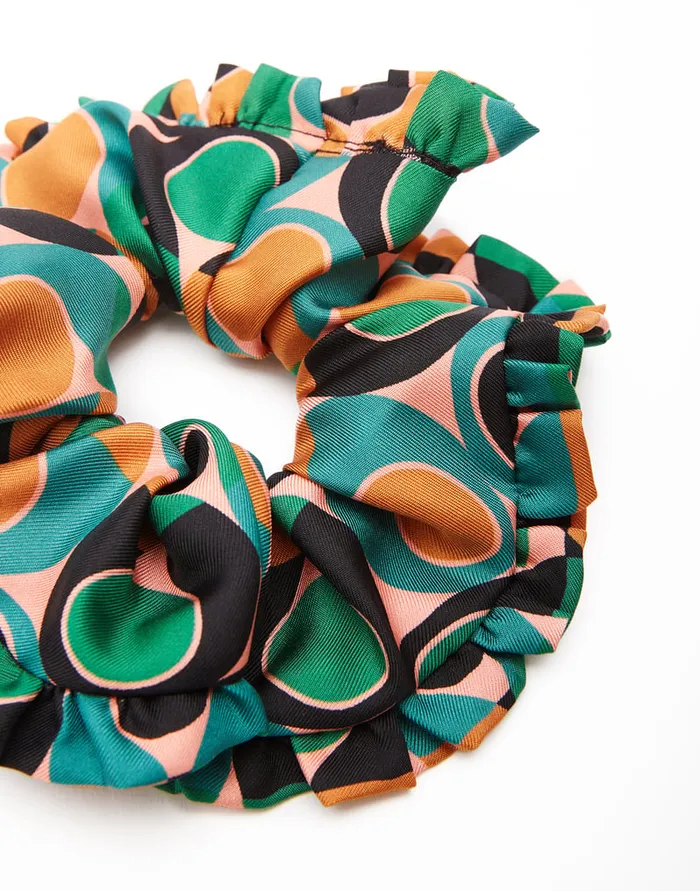 La Doublej Scrunchie Gumball Verde In Twill Women Hair Accessories