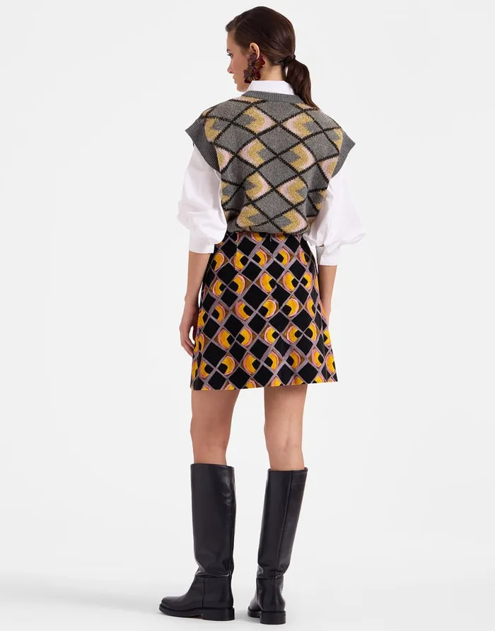 La Doublej Short Skirt HalfLight Black In Cotton Velvet Women Skirts
