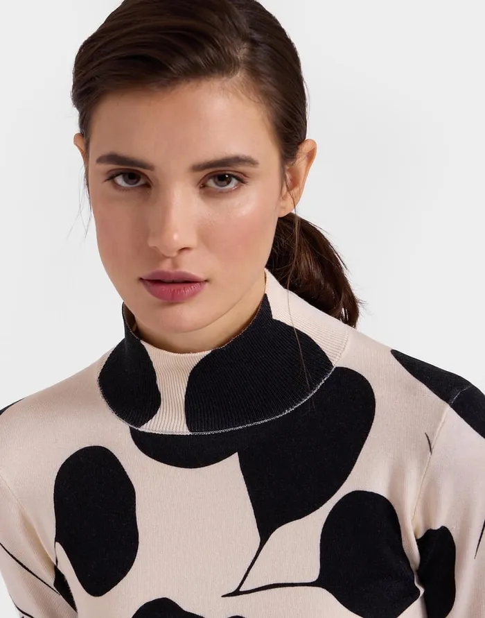 La Doublej Silky Turtleneck Lunaria Light Pink In Silk and Wool Women Shirts and Tops