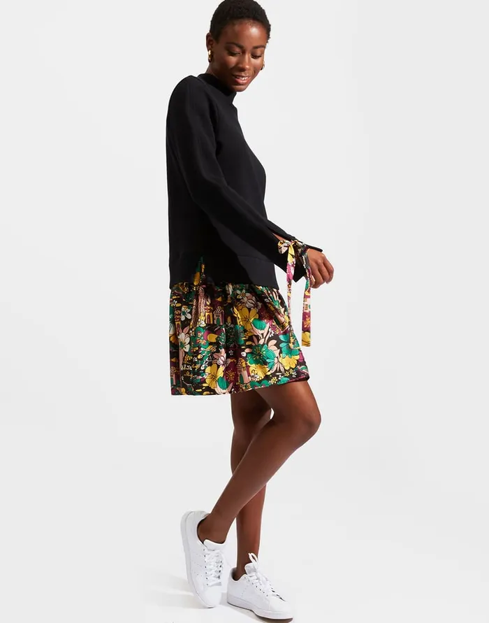 La Doublej Sporty Dress Solid Black In Jersey Women Dresses