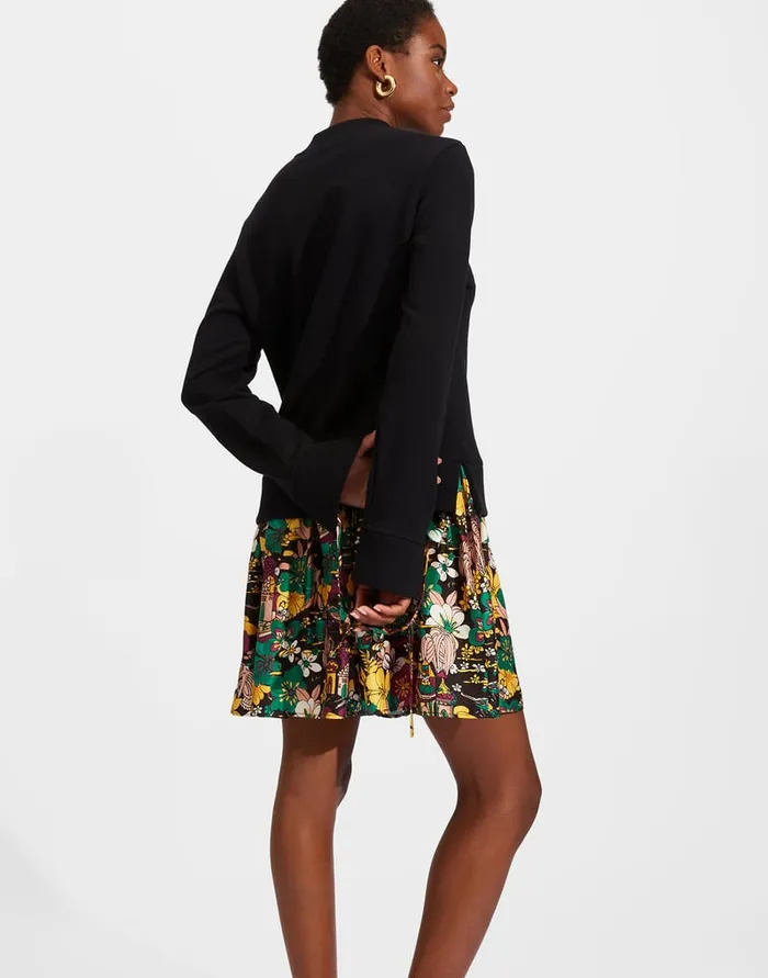 La Doublej Sporty Dress Solid Black In Jersey Women Dresses