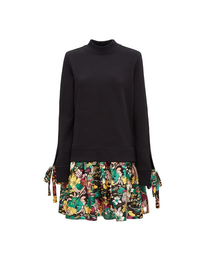 La Doublej Sporty Dress Solid Black In Jersey Women Dresses