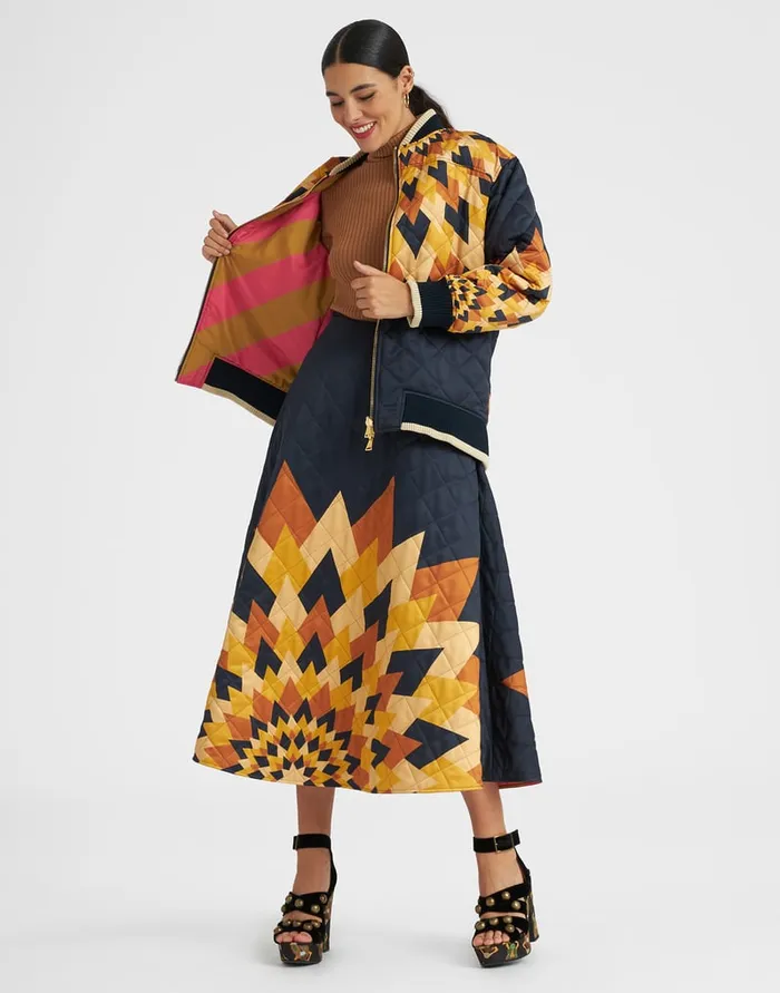 La Doublej Suki Jacket Egyptian Sun Place Gold In Quilted Twill Women Outerwear