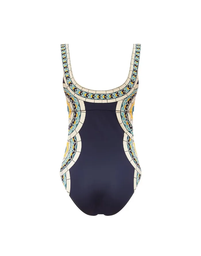 La Doublej Sunset Suit Sleeveless Mudejar Place Marigold In Supreme Lycra Women Swimwear