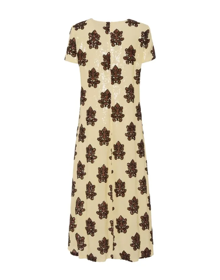 La Doublej Super Swing Dress Herald Pink In Paillettes Women Dresses