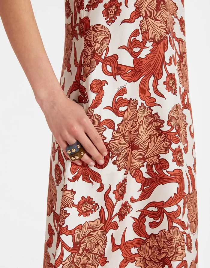 La Doublej Swing Dress Reef White In Silk Twill Women Dresses