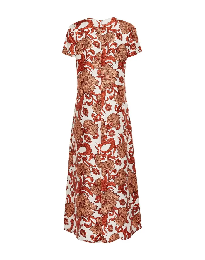 La Doublej Swing Dress Reef White In Silk Twill Women Dresses