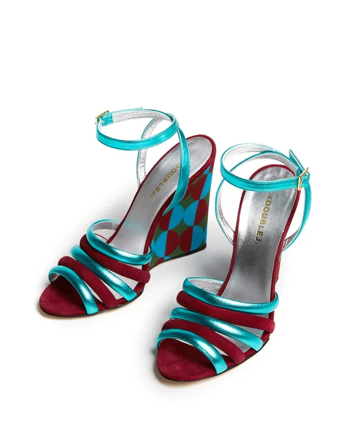 La Doublej Tones Wedge Mezzaluna Green In Duchesse Women Shoes