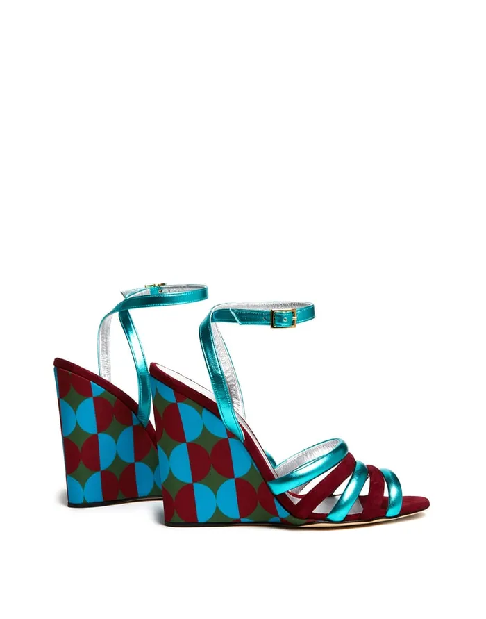 La Doublej Tones Wedge Mezzaluna Green In Duchesse Women Shoes