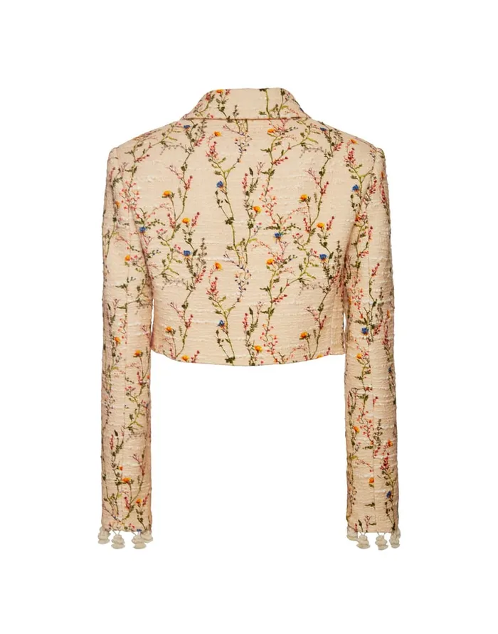 La Doublej Torero Jacket Primavera Cream In Tweed With Tassels Women Outerwear