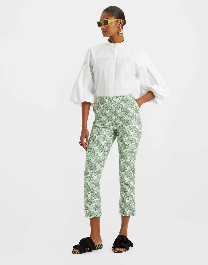 La Doublej Torero Pants Fans Mint In Shot Cotton Women Shorts and Pants