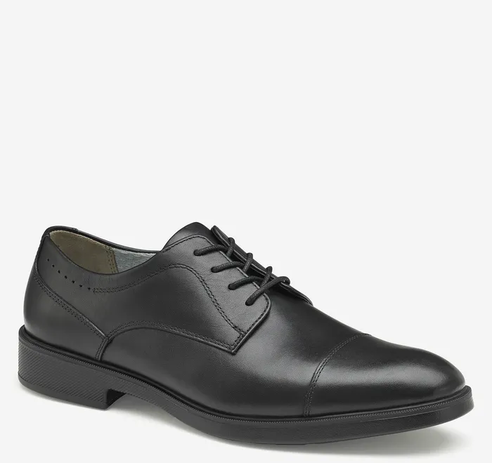 LaceUps Men Johnston and Murphy XC4 Maddox Cap Toe Black Waterproof Full Grain