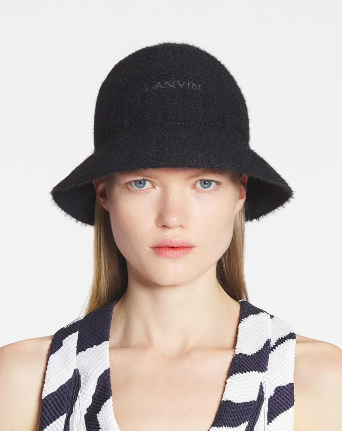 Lanvin Cotton Bucket Hat Black Women Lanvin Hats