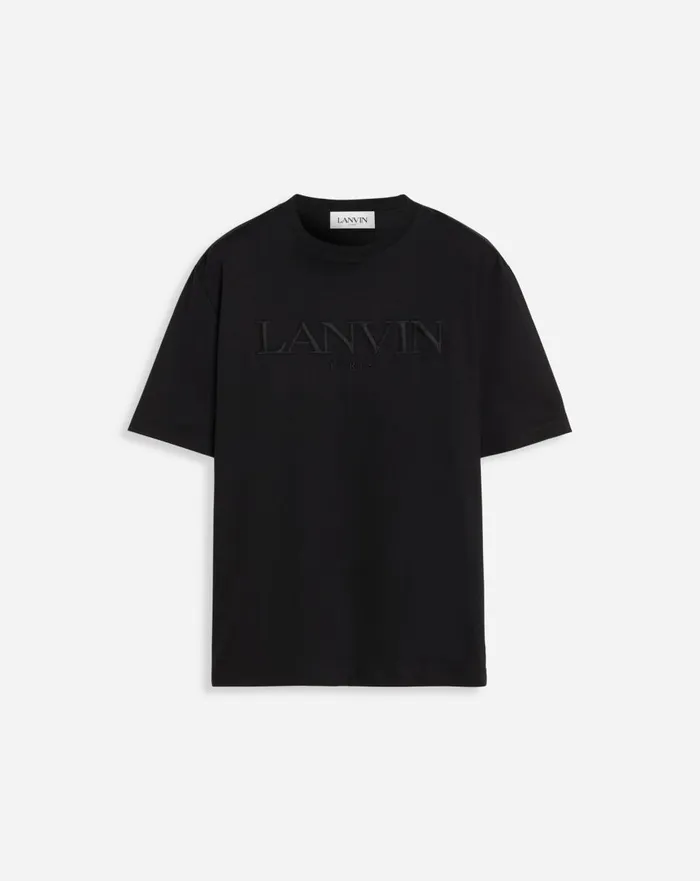 Lanvin Embroidered Tshirt Black Men Lanvin Tshirts and Polos