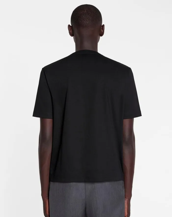 Lanvin Embroidered Tshirt Black Men Lanvin Tshirts and Polos