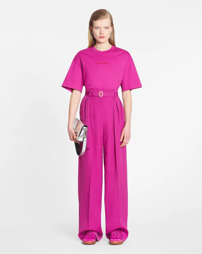 Lanvin Embroidered Tshirt Fuchsia Women Lanvin TShirts and Sweatshirts