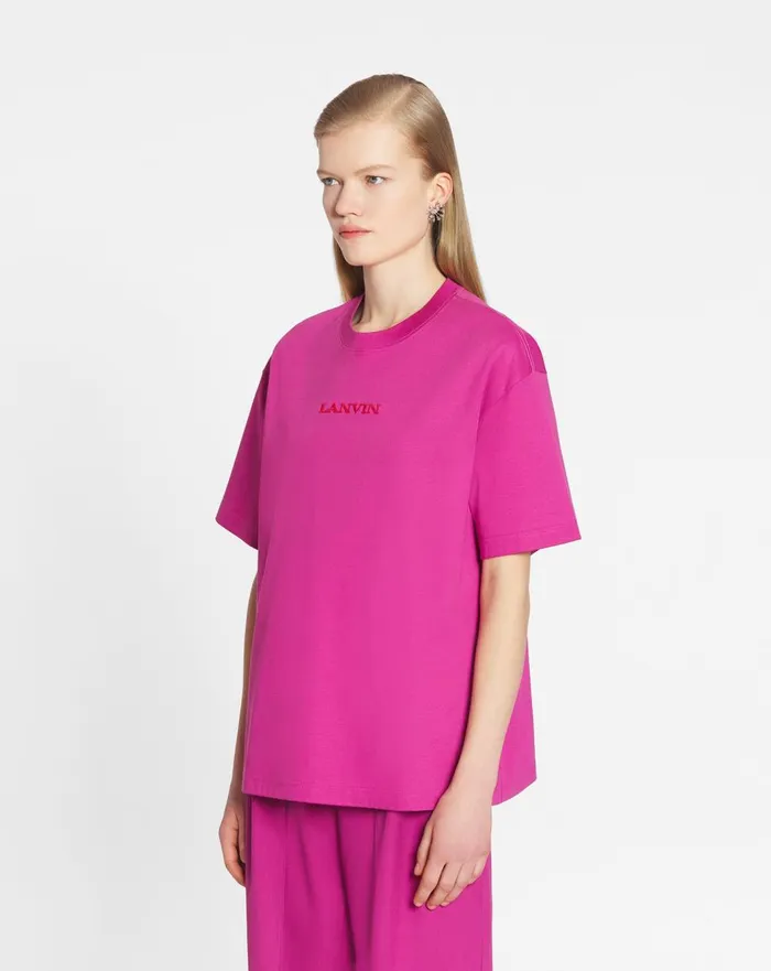 Lanvin Embroidered Tshirt Fuchsia Women Lanvin TShirts and Sweatshirts