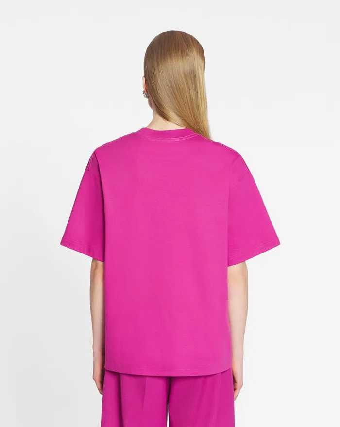 Lanvin Embroidered Tshirt Fuchsia Women Lanvin TShirts and Sweatshirts