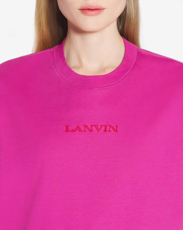 Lanvin Embroidered Tshirt Fuchsia Women Lanvin TShirts and Sweatshirts