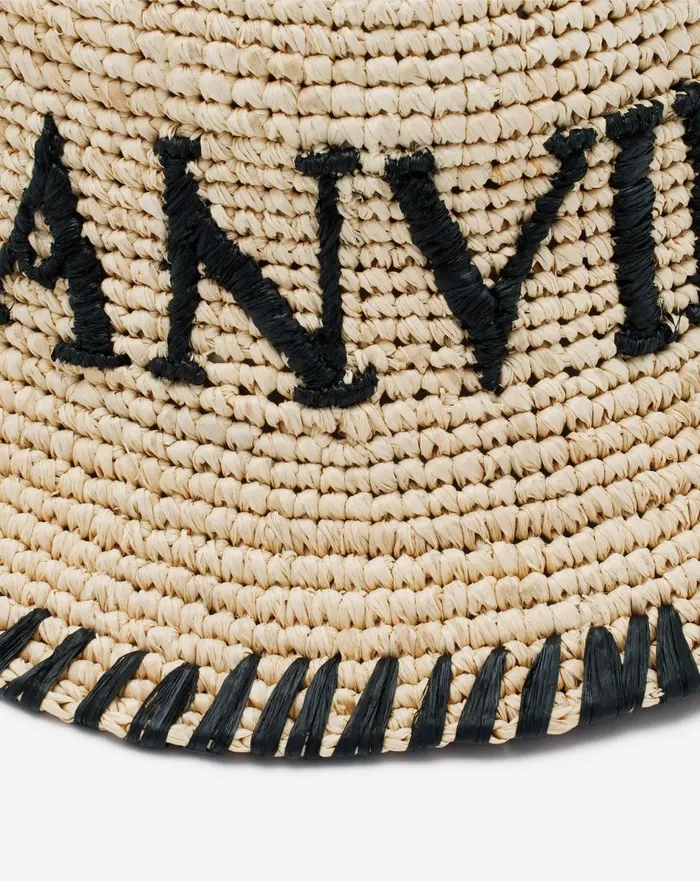 Lanvin Raffia Bucket Hat Naturalblack Women Lanvin Hats Lanvin Raffia Bucket Hat Naturalblack Women Lanvin Hats