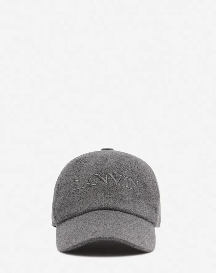 Lanvin Wool Cap Dark Grey Women Lanvin Hats