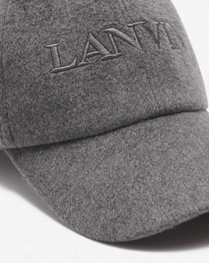 Lanvin Wool Cap Dark Grey Women Lanvin Hats
