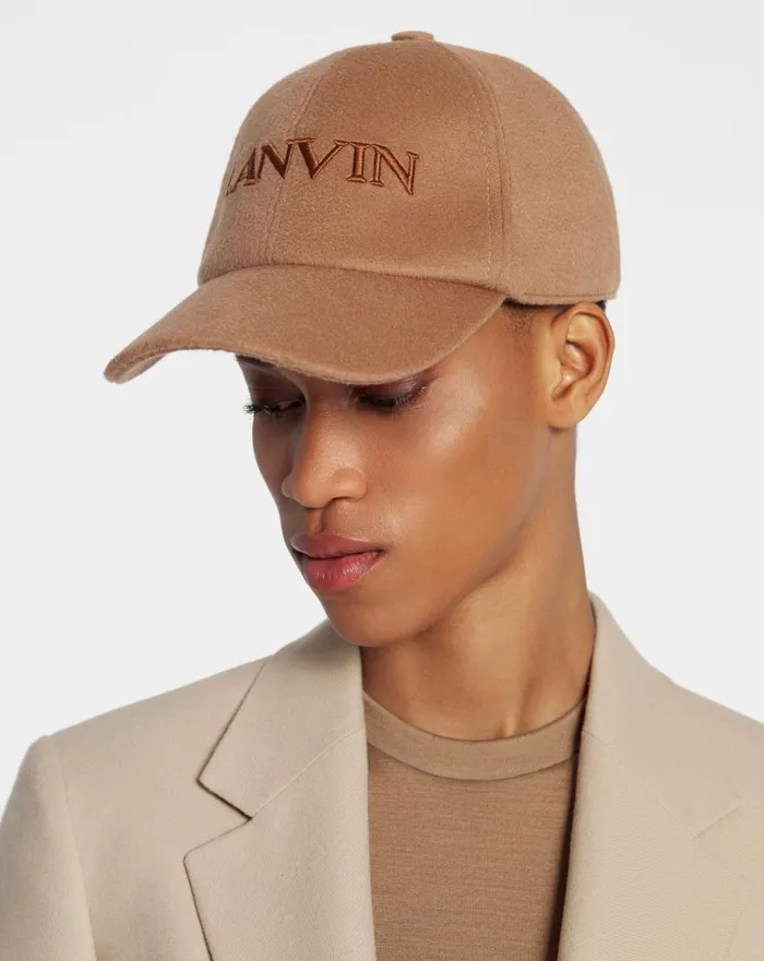 Lanvin Wool Cap Tan Women Lanvin Hats