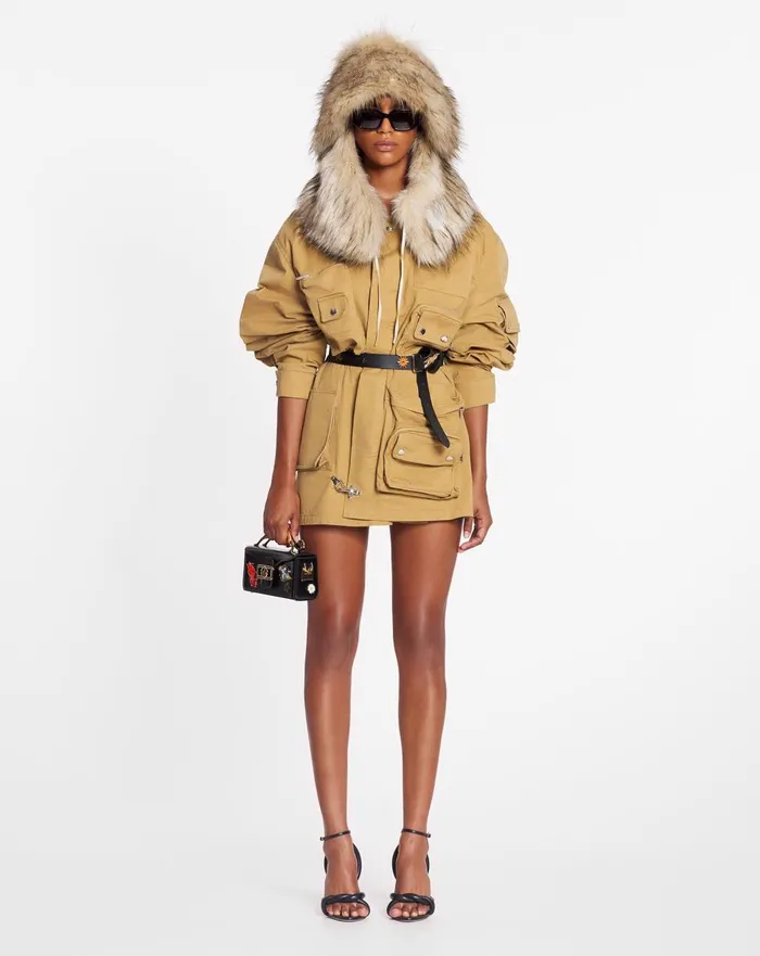 Lanvin X Future Asymmetrical Utility Jacket Sand Men Lanvin Coats and Jackets