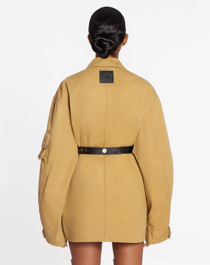 Lanvin X Future Asymmetrical Utility Jacket Sand Men Lanvin Coats and Jackets