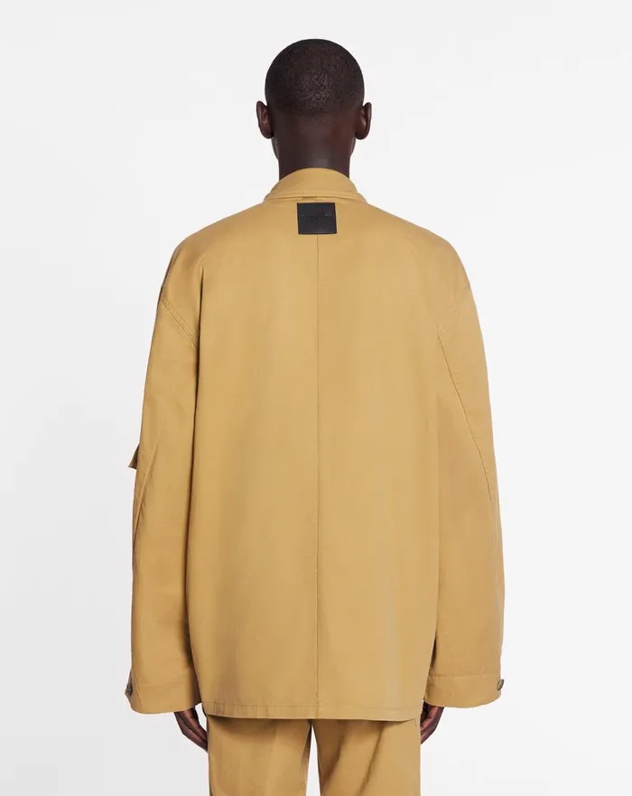 Lanvin X Future Asymmetrical Utility Jacket Sand Men Lanvin Coats and Jackets