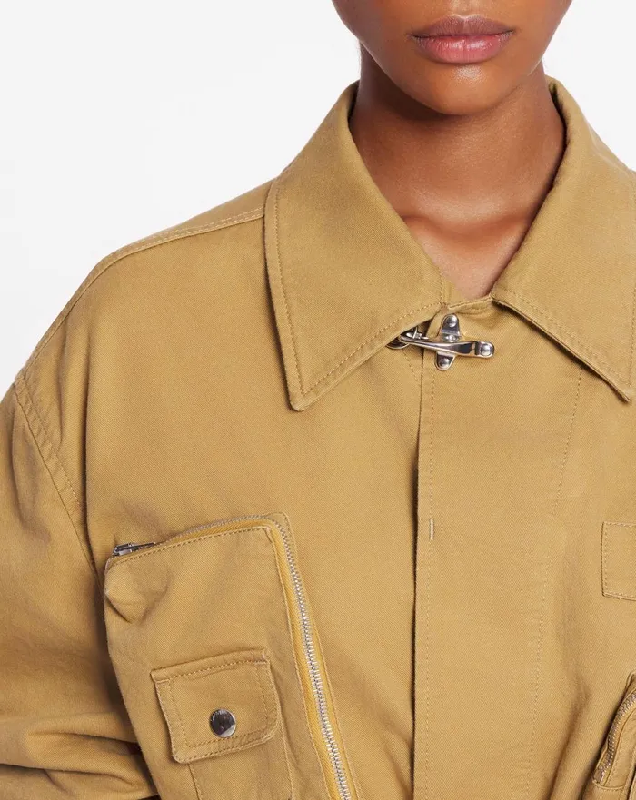 Lanvin X Future Asymmetrical Utility Jacket Sand Men Lanvin Coats and Jackets